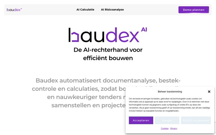 Website van Baudex AI