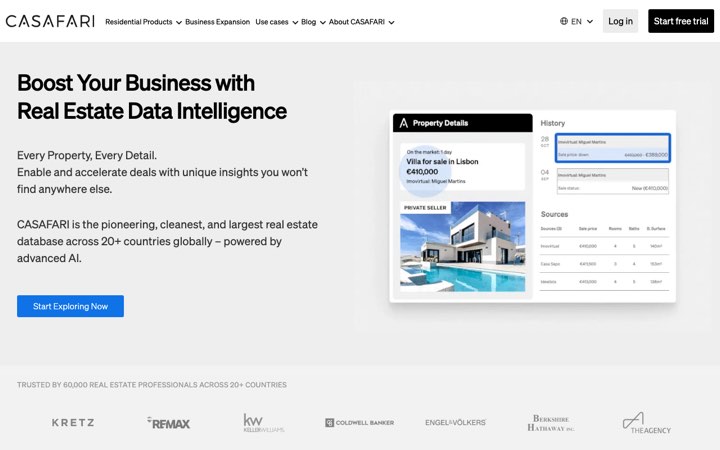 Website van CASAFARI
