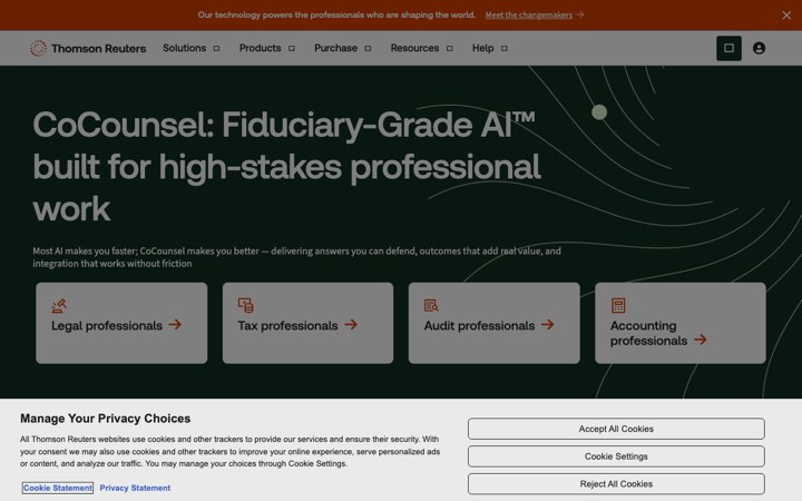 Website van CoCounsel