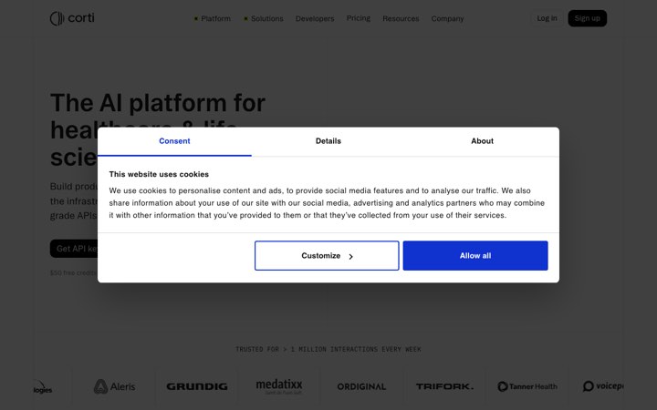 Website van Corti