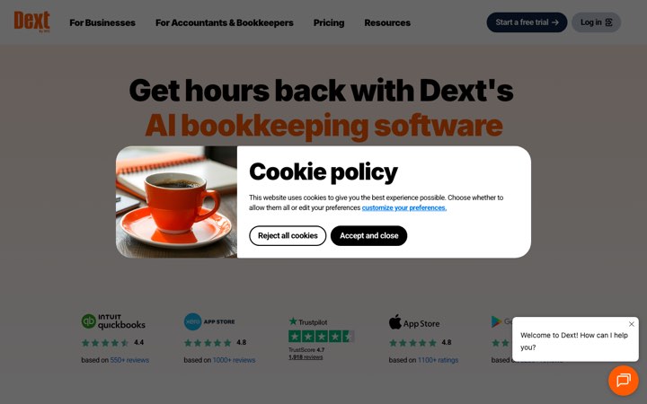 Website van Dext