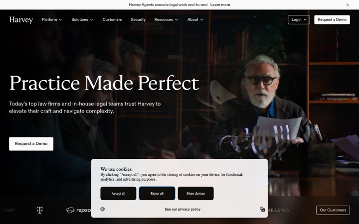 Website van Harvey