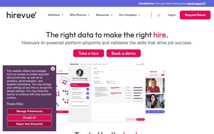Website van HireVue
