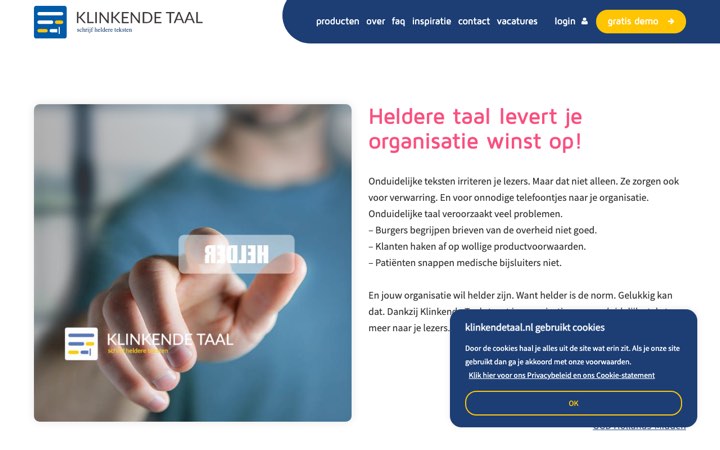 Website van Klinkende Taal