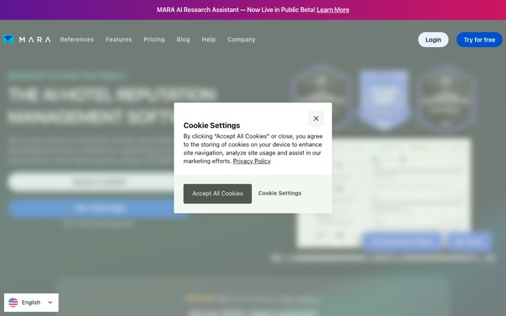 Website van MARA AI Review Assistant