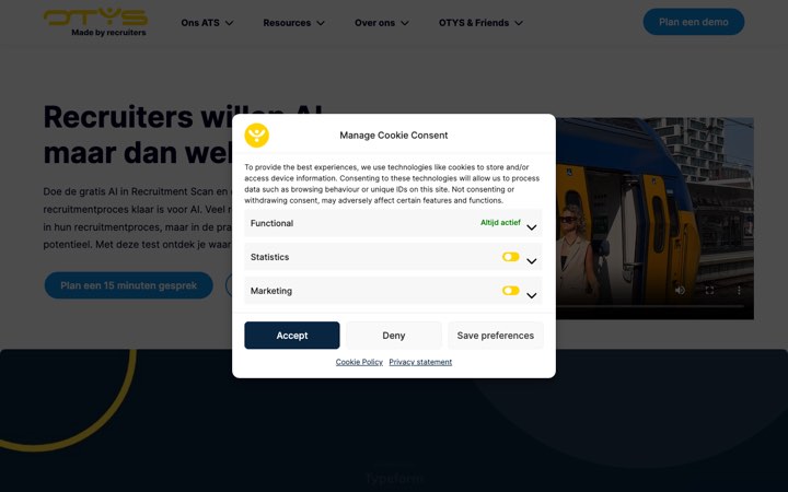 Website van OTYS Go! AI