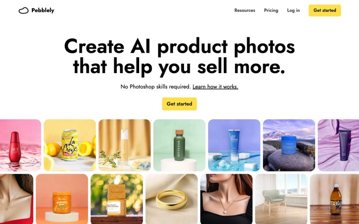 Website van Pebblely