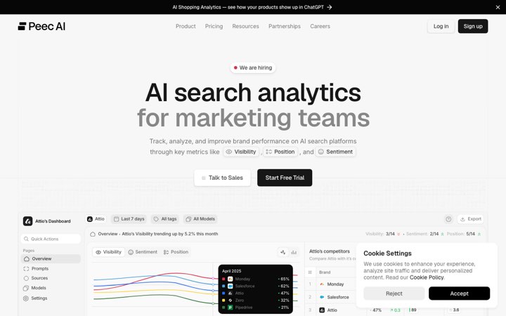 Website van Peec AI