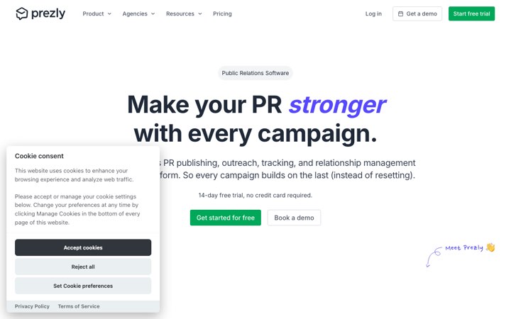 Website van Prezly