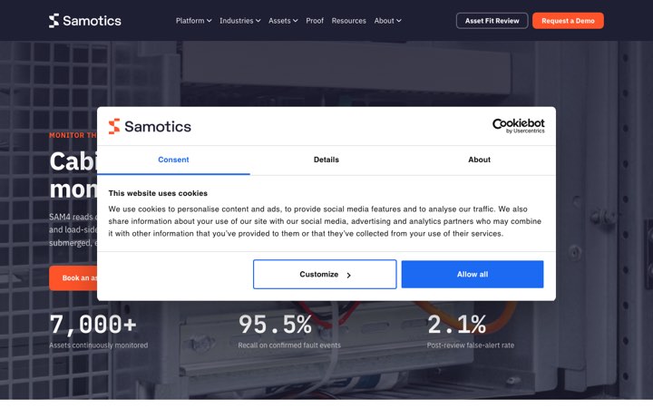 Website van Samotics SAM4