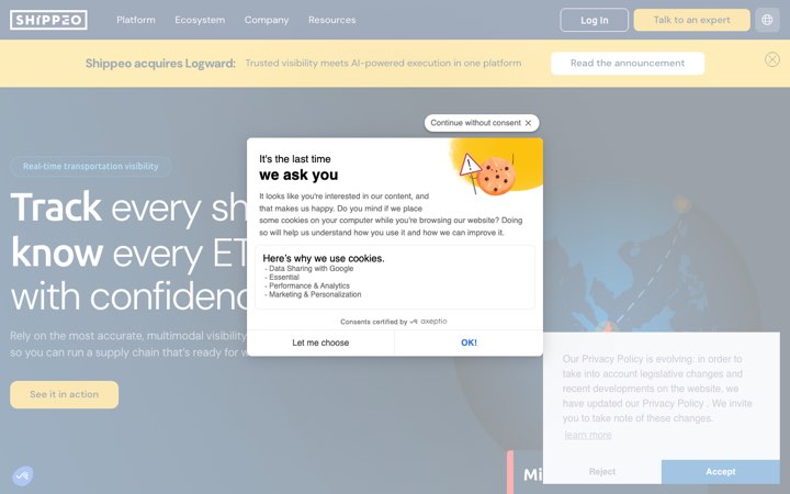 Website van Shippeo