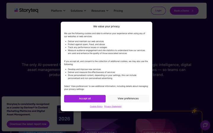 Website van Storyteq