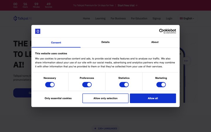 Website van Talkpal