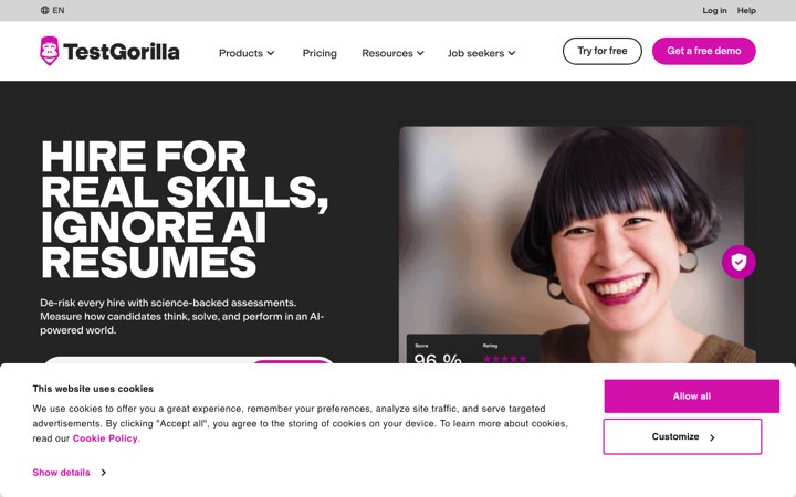 Website van TestGorilla