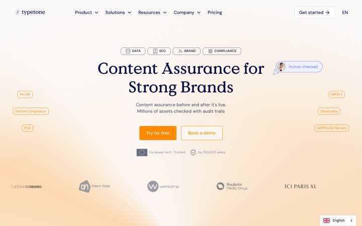Website van Typetone