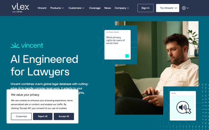 Website van Vincent AI